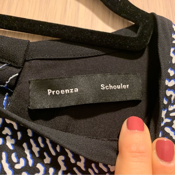 Proenza Schouler Silk Short Sleeve Printed Top - Size 10 - Picture 7 of 9